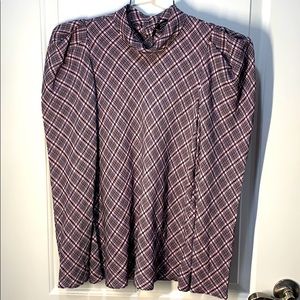 Zara Woman plaid puff long sleeve